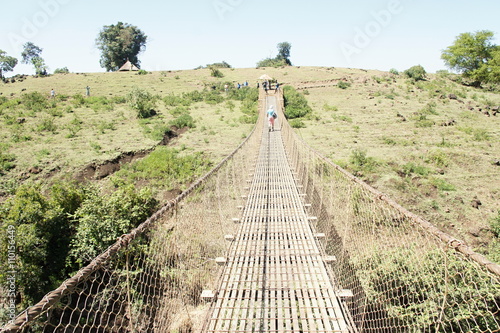 Hanging bridge on Blue Nile in Tisissat, Ethiopia  photo