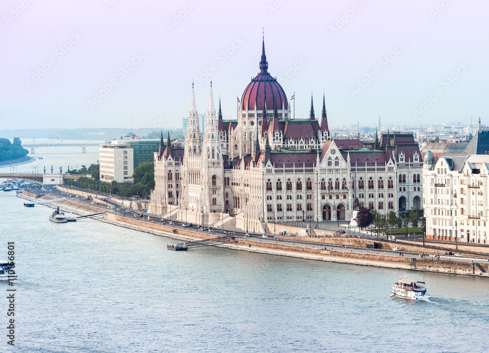 Obraz premium aerial photo of National Hungarian Parliament