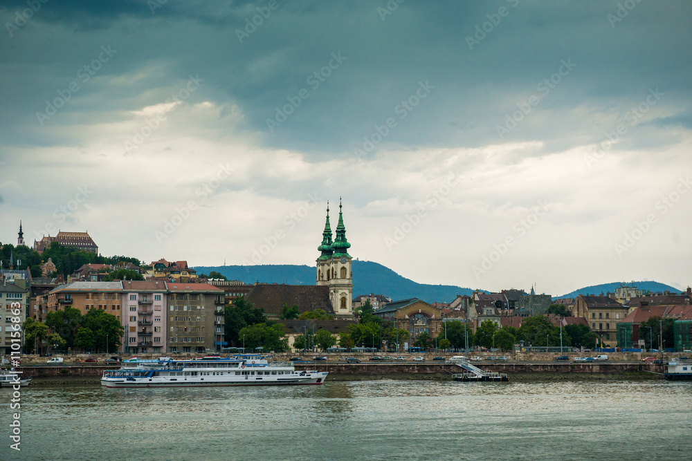 picturesque view on Budapest from Danube