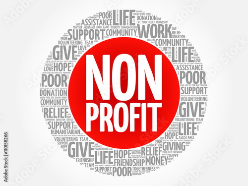 Non Profit word cloud collage, concept background