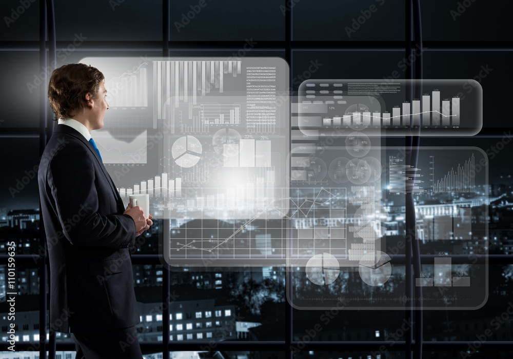 Businessman using modern technologies Businessman using modern technologies