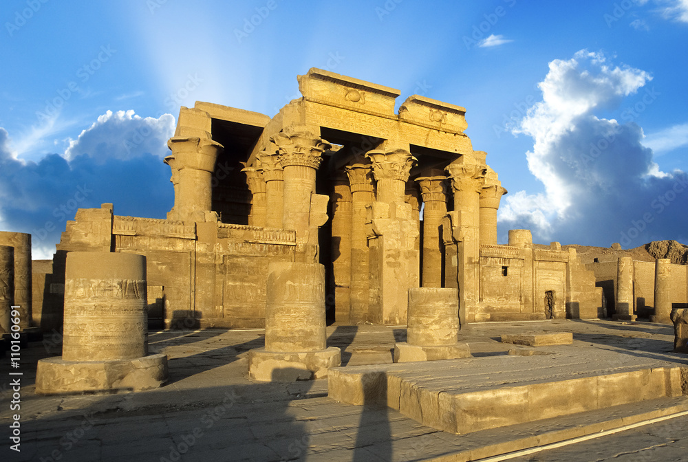 Ruins of the Nile Temple of Kom Ombo, Egypt 