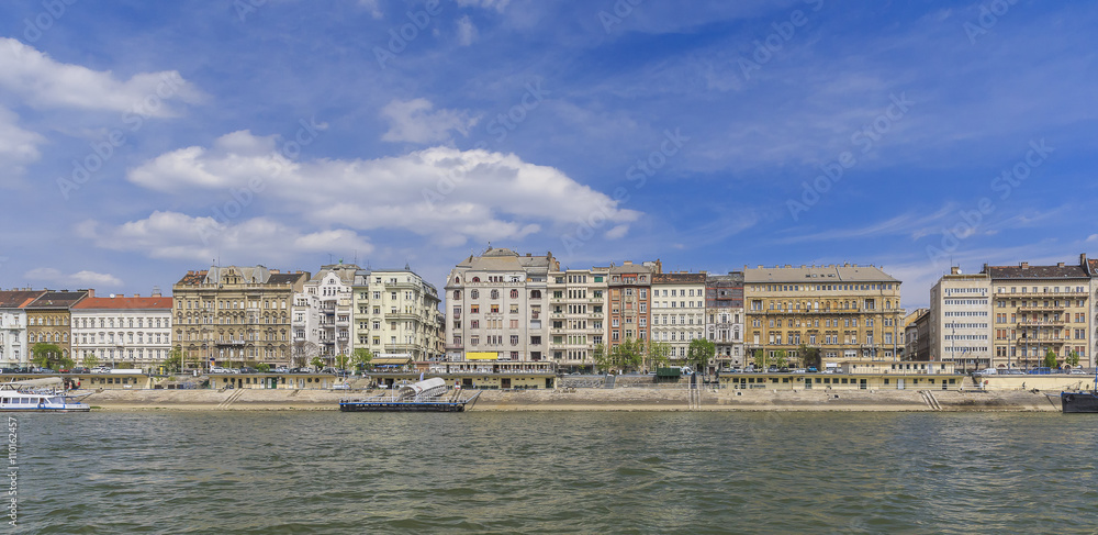 Old buildings of Budapest on the Danube