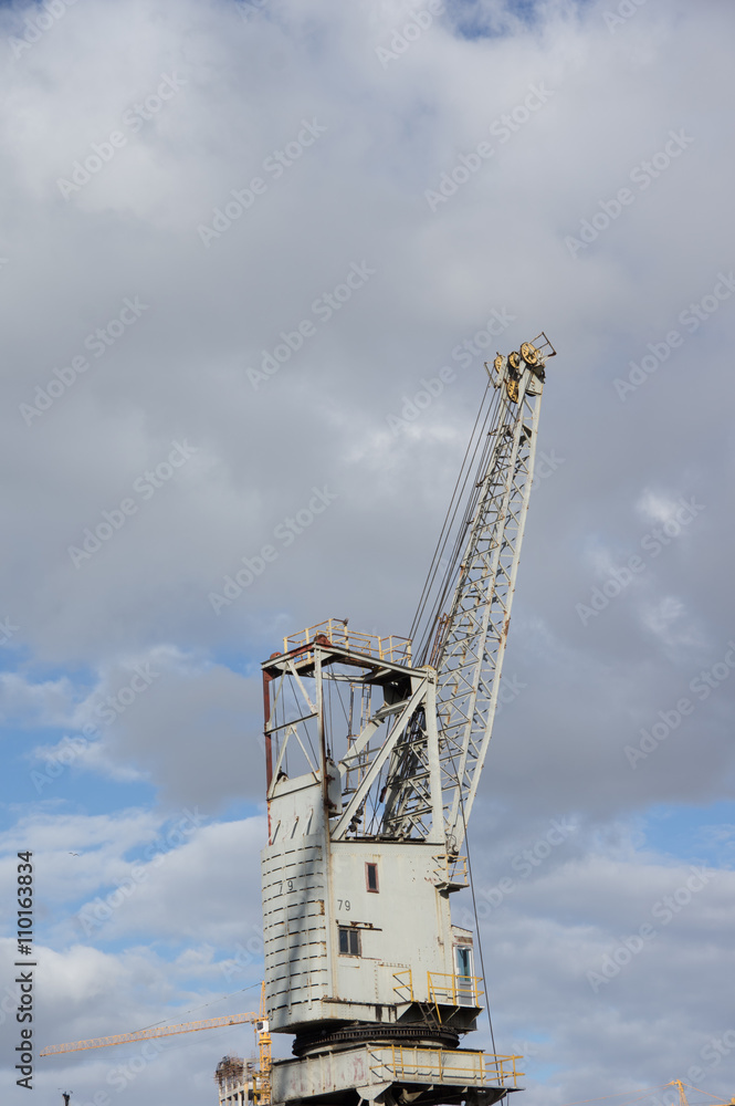 Waterfront Tower Crane sits idle and unused at Table Bay Harbour Cape Town Waterfront Tower Crane sits idle and unused at Table Bay Harbour Cape Town