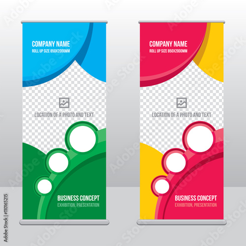 Roll-up banner, modern design, vector, background