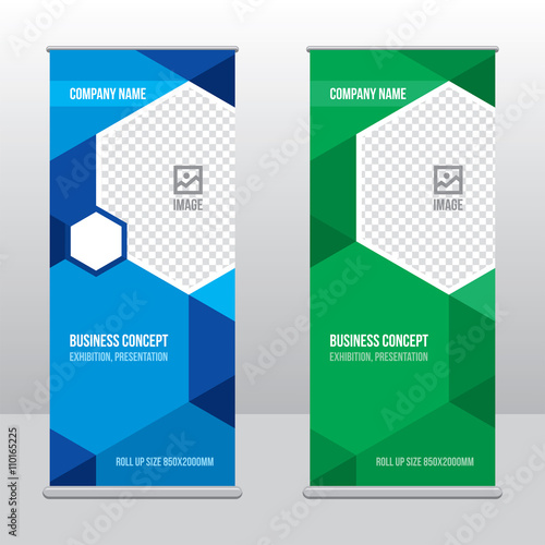 Roll-up banner, modern design, vector, background