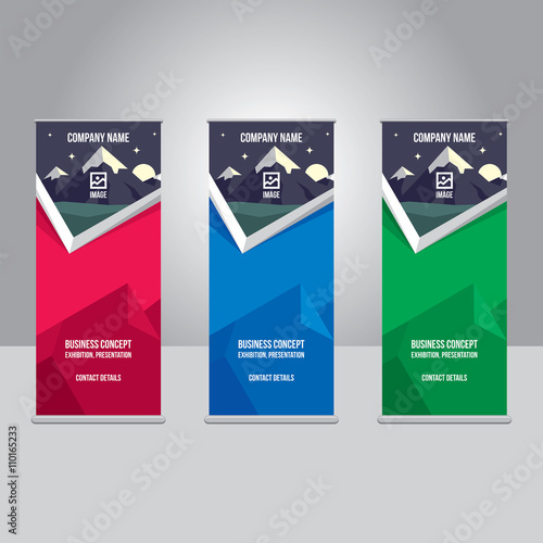 Roll-up banner, modern design, vector, background