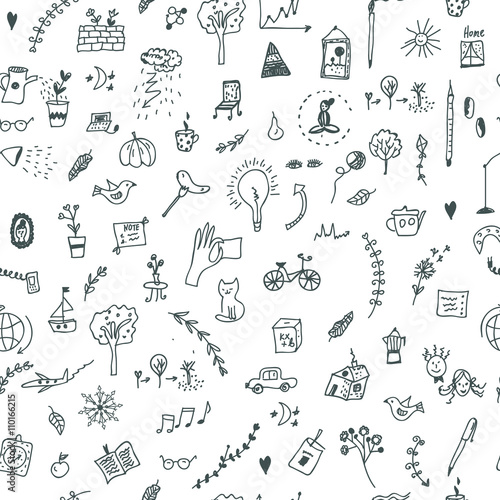 Creative seamless pattern with funny design