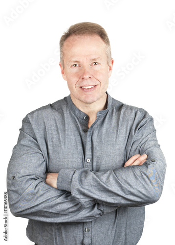 Handsome smiling man isolated on white background