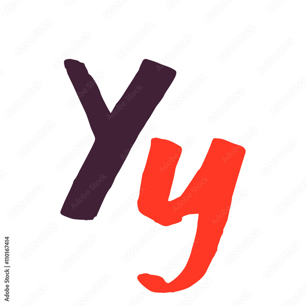 Y letter logo painted with a brush. Y letter logo painted with a brush.
