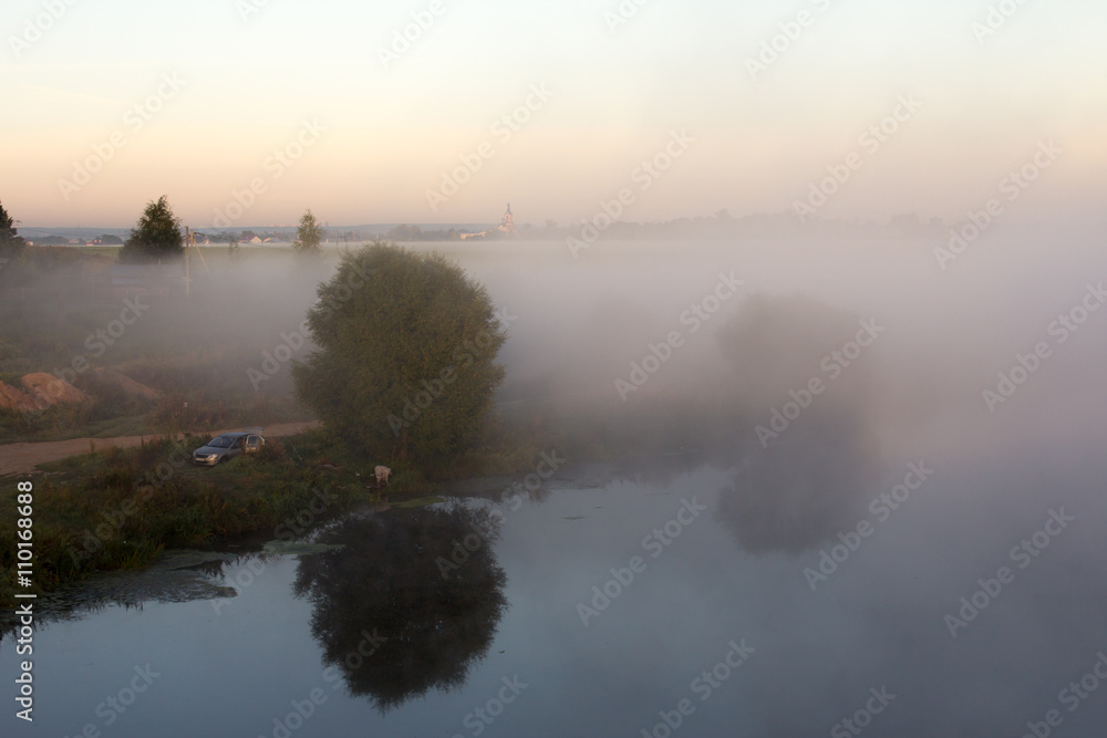 mist over the river