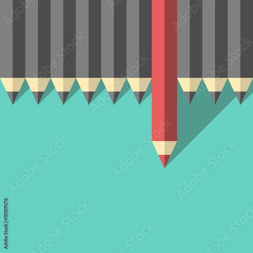 Red unique different pencil