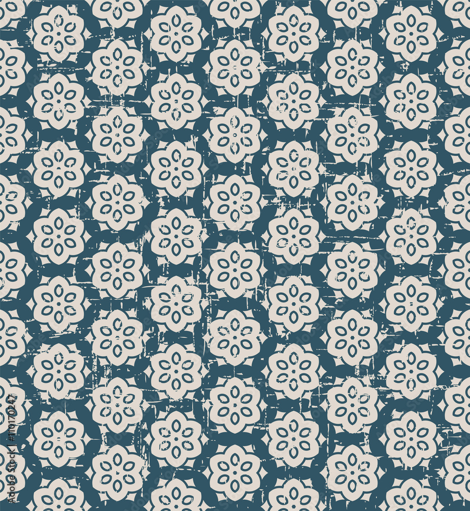 Seamless worn out vintage background 385_vintage polygon flower cross
