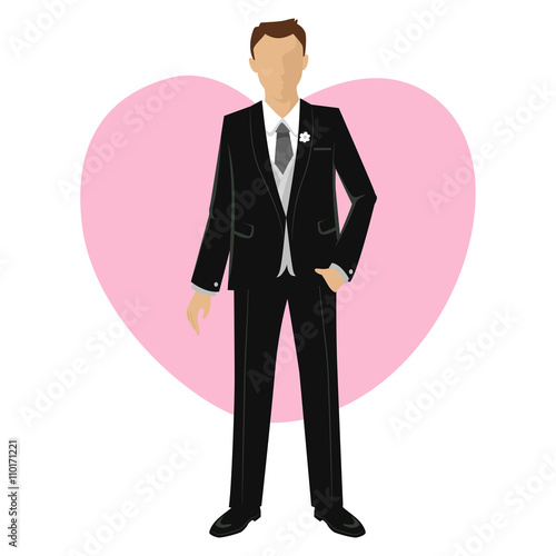 Vector Illustration of Groom