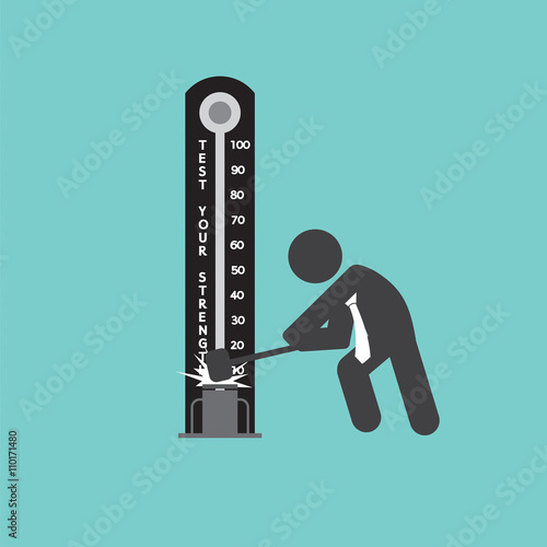 Test Your Strength Game Symbol Vector Illustration.