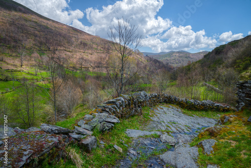 Ancient path in the mountains of Courel or in A Seara, Lugo, Gal photo