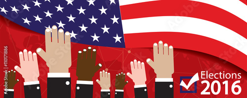Elections 2016 Banner Vector Illustration.
