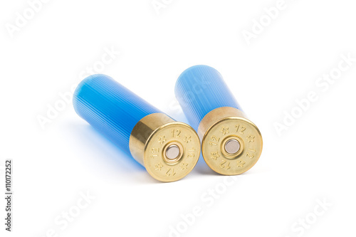 Plastic shotgun shells isolated