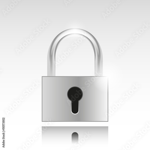 Metal padlock illustration