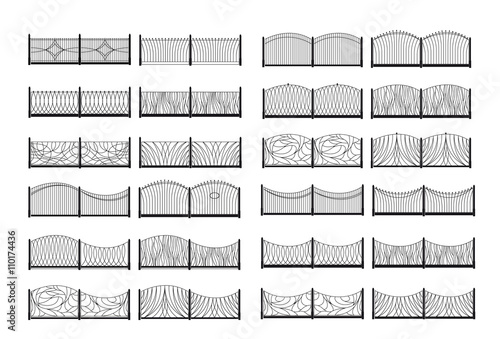 Illustration of the different designs of fences