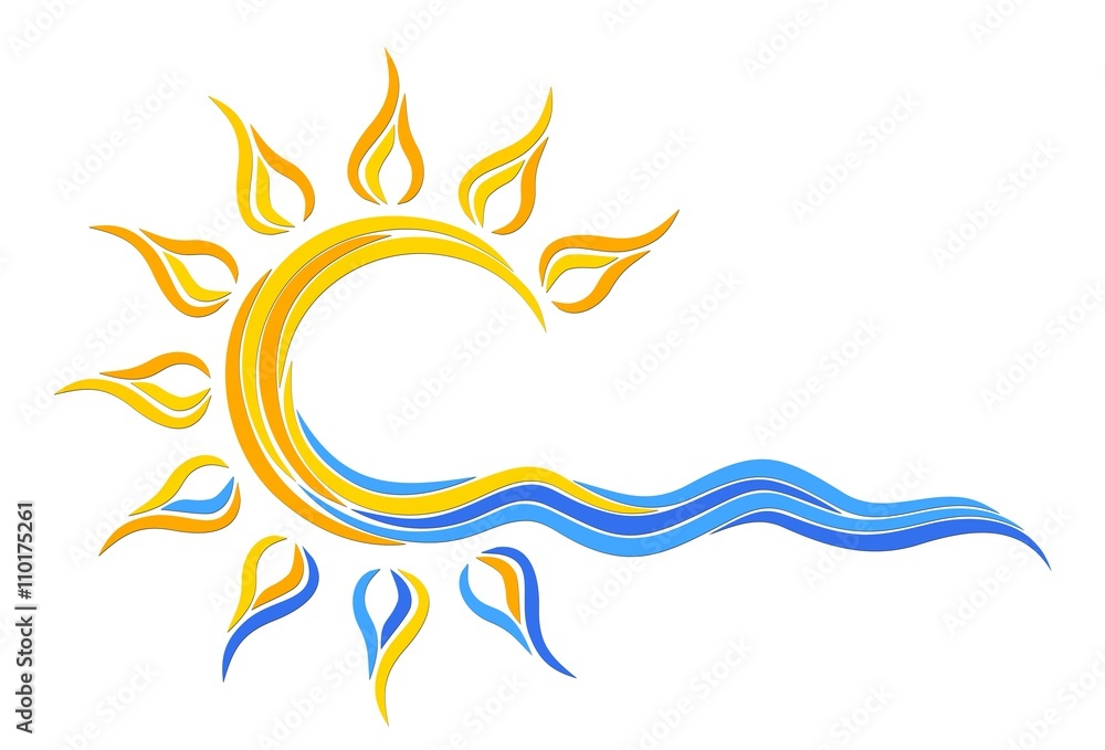 Fototapeta premium Logo słońce i morze.