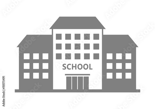 School vector icon on white background, isolated building