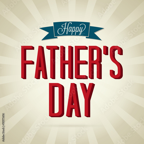Happy Fathers Day. Fathers Day Vector Illustration with text on a brwon background.