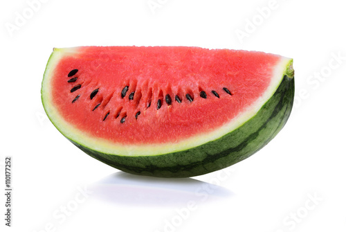 Slice of watermelon on white background