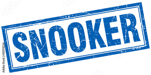 snooker blue grunge square stamp on white
