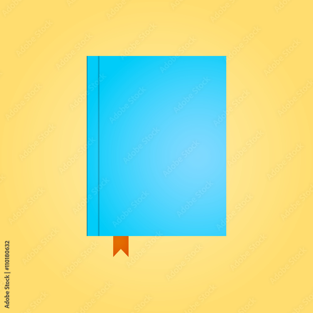 Fototapeta premium Blue closed diary in top view