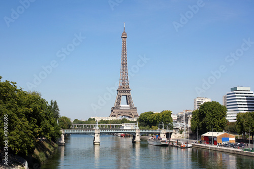 Paris: day view of eiffel tower with copy space