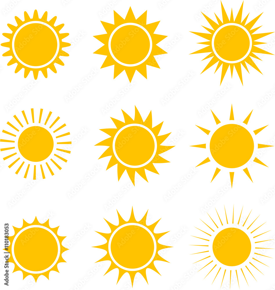 Sun icons collection. illustration Sun icons collection. illustration