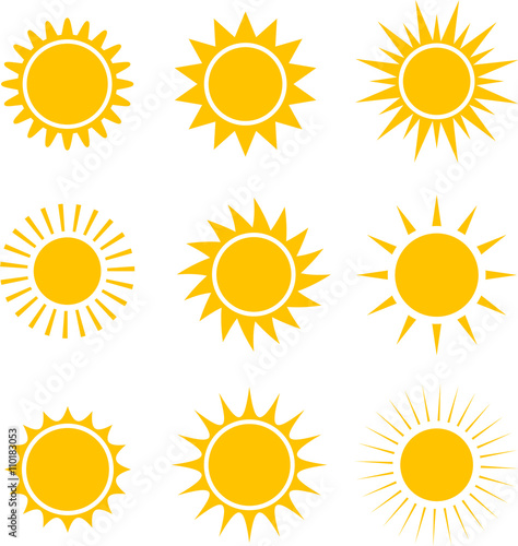 Sun icons collection. illustration