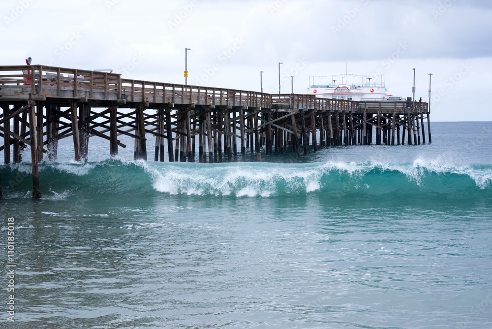 The wooden Balboa Pier in Newport Beach.
