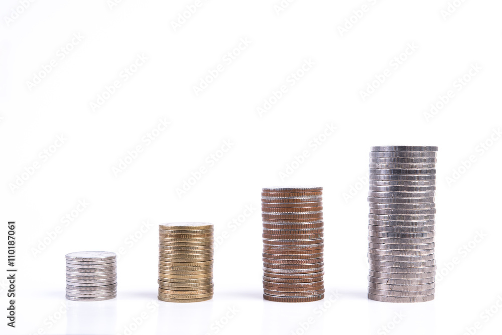 Money growing concept, Save money with stack money coin for growing your business Money growing concept, Save money with stack money coin for growing your business