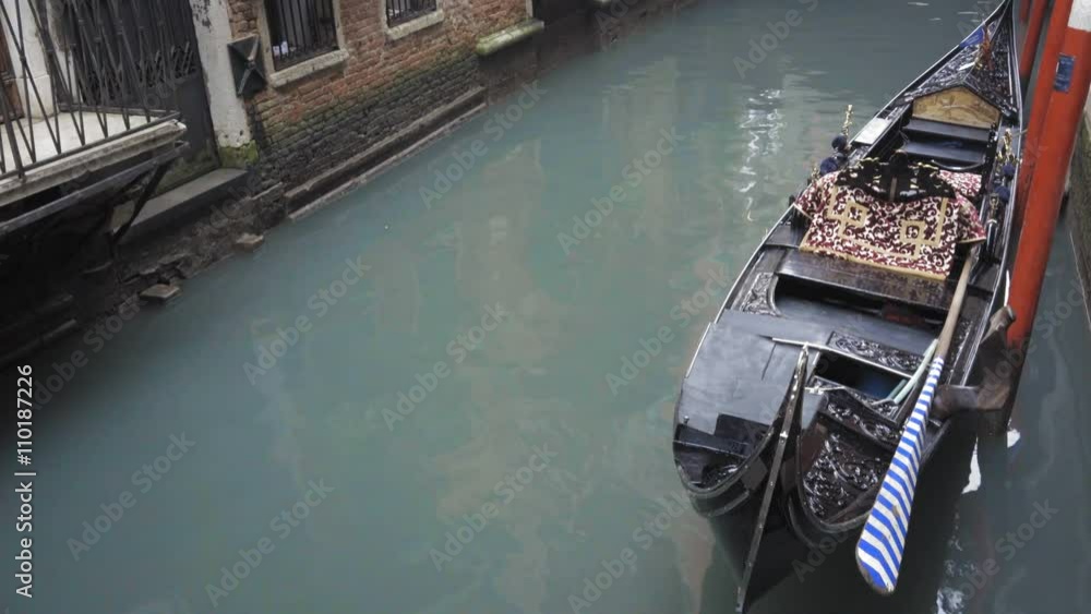 view of Venice Itlay in Winter canal boat gondola 4k view of Venice Itlay in Winter canal boat gondola 4k