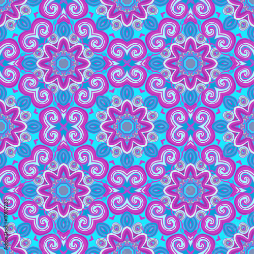 Seamless pattern with beautiful Mandalas. Vector illustration