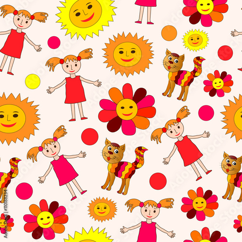 kids drawing seamless pattern