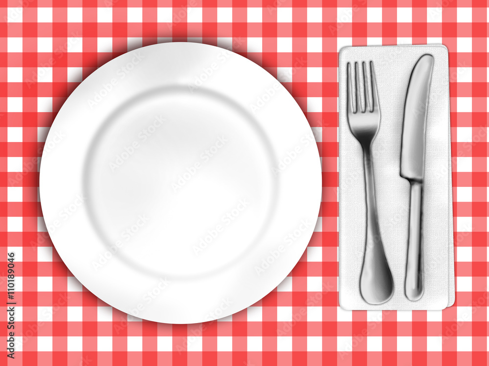 illustration of tablecloth with plate and cutlery
illustration of tablecloth with plate and cutlery