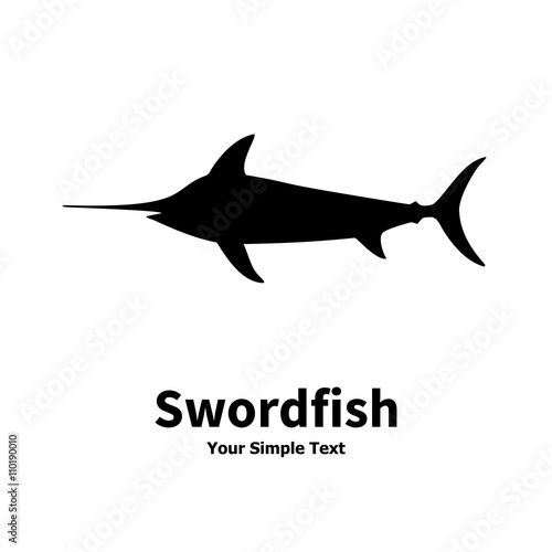 Vector illustration silhouette of swordfish