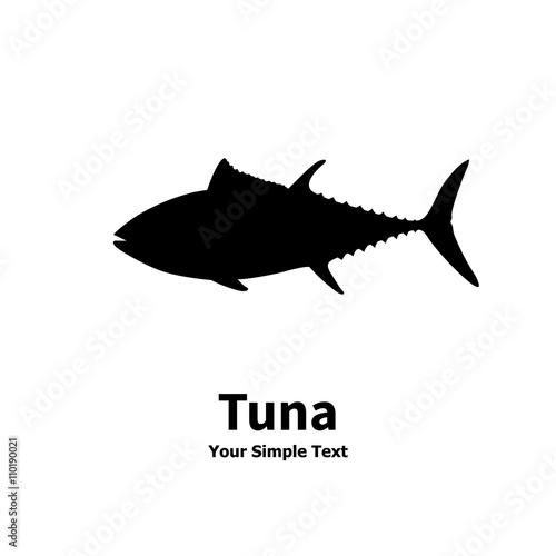 Vector illustration of a silhouette of a tuna