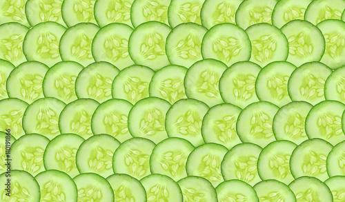 Sliced cucumbers closeup