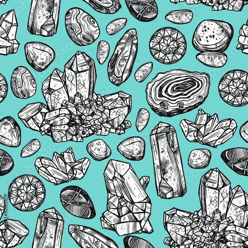 Stones Crystal Seamless Pattern