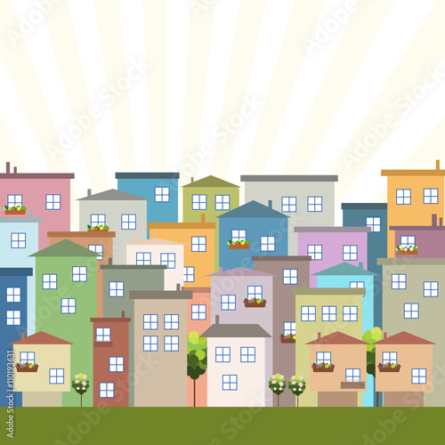 Colorful Houses. Real Estate Concept.