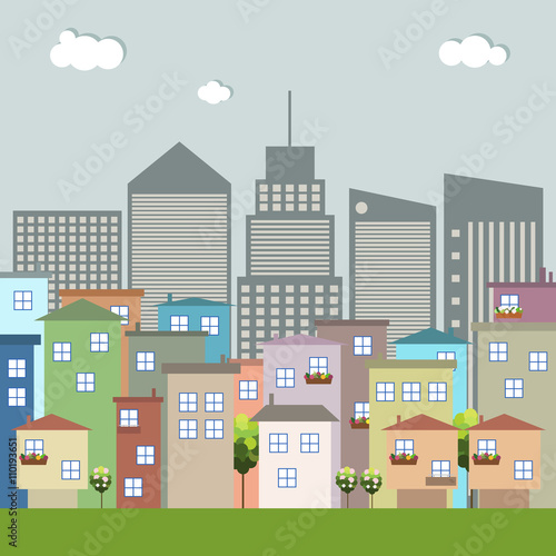 Colorful Houses. Real Estate Concept.