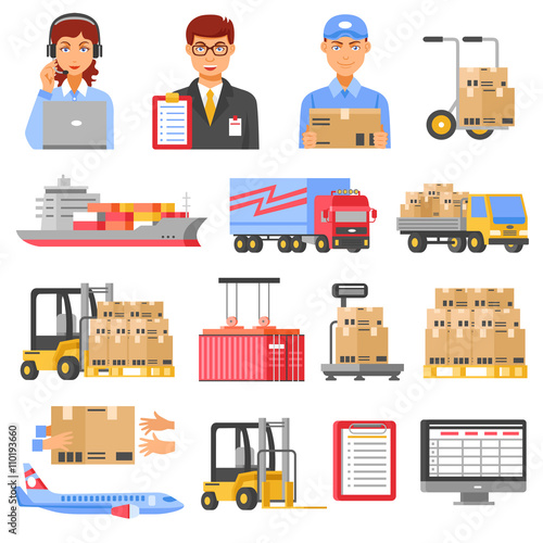 Logistics And Delivery Decorative Icons Set