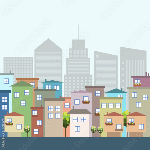 Colorful Houses. Real Estate Concept.