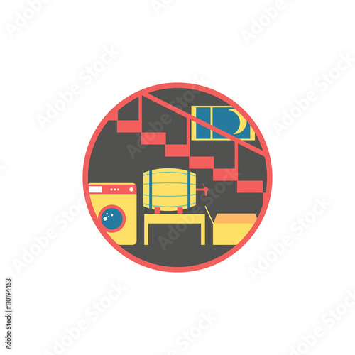 Flat design basement icon