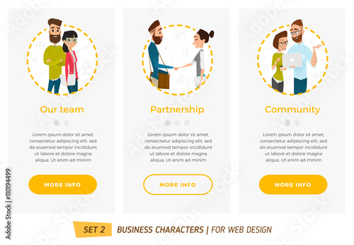 Business characters set. 