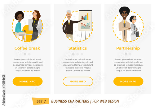 Business characters set. 